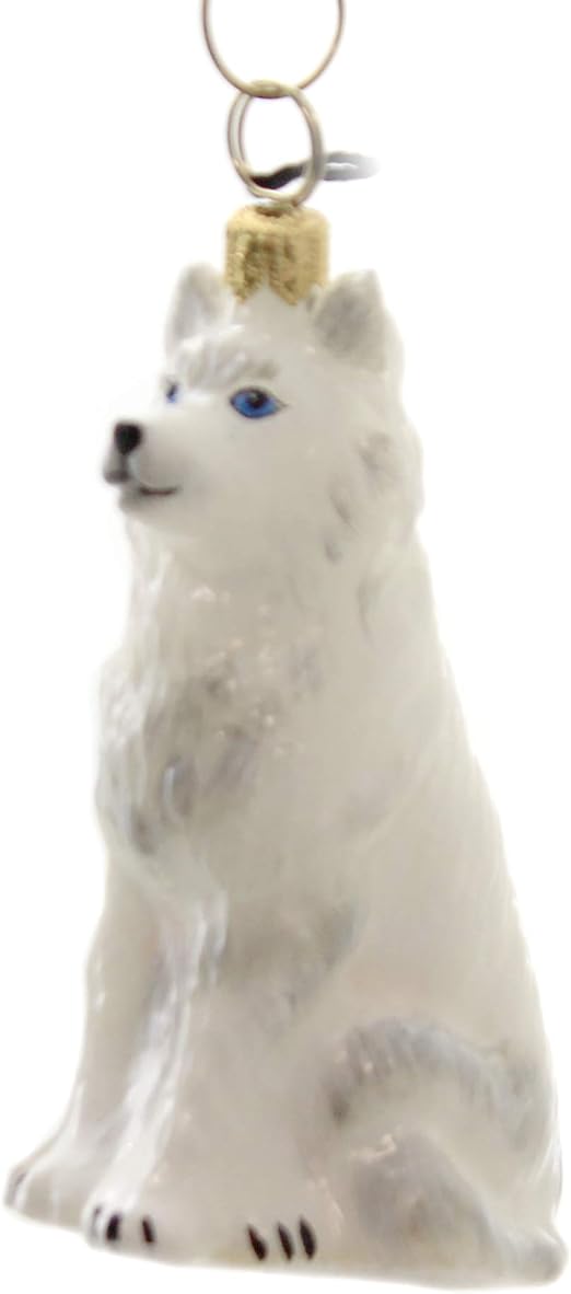 white husky with blue eyes