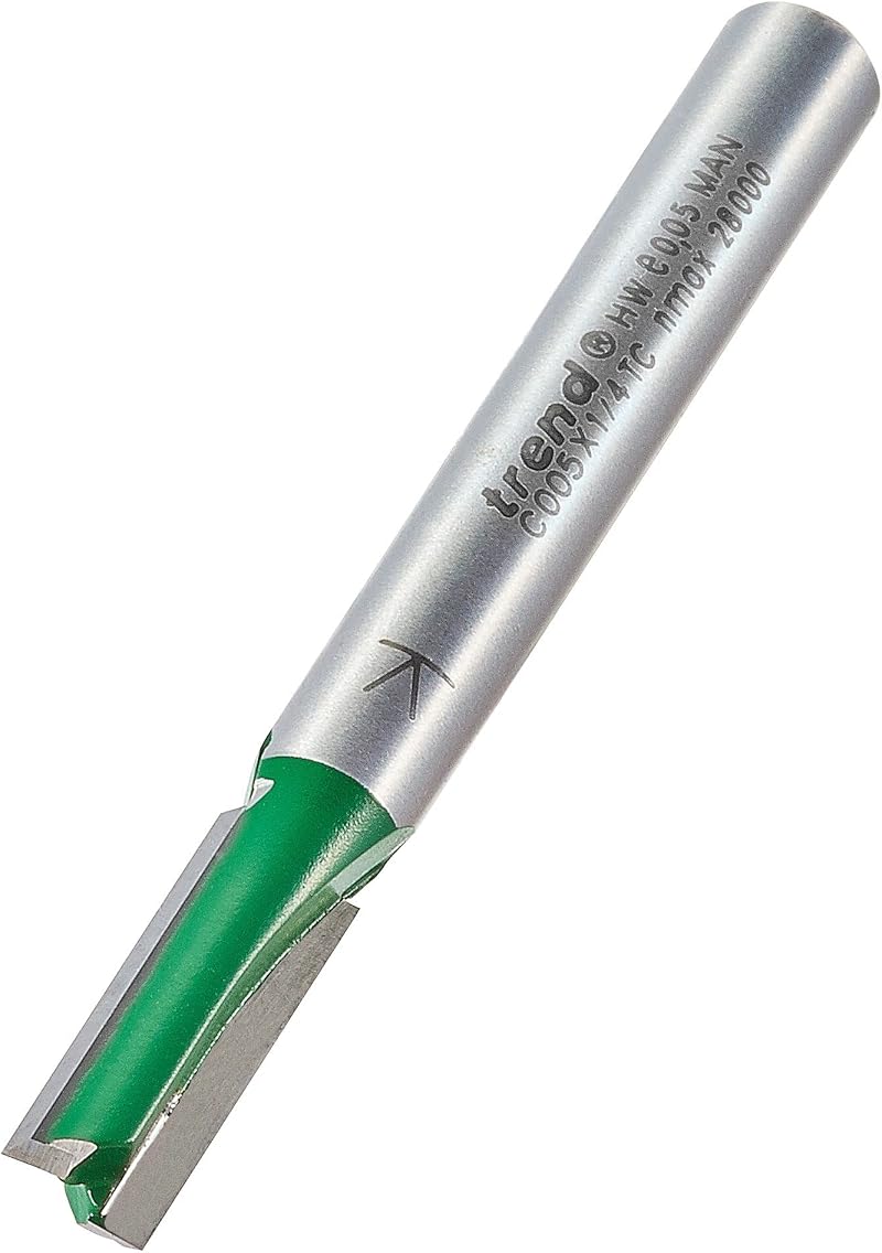Trend CraftPro Straight Two Flute Router Cutter 1/4 in Shank 6mm Dia