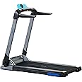 OVICX Portable Foldable Compact Home Treadmill with Shock Absorption with Bluetooth Connectivity, Fitness Tracking App, and Pulse Sensors