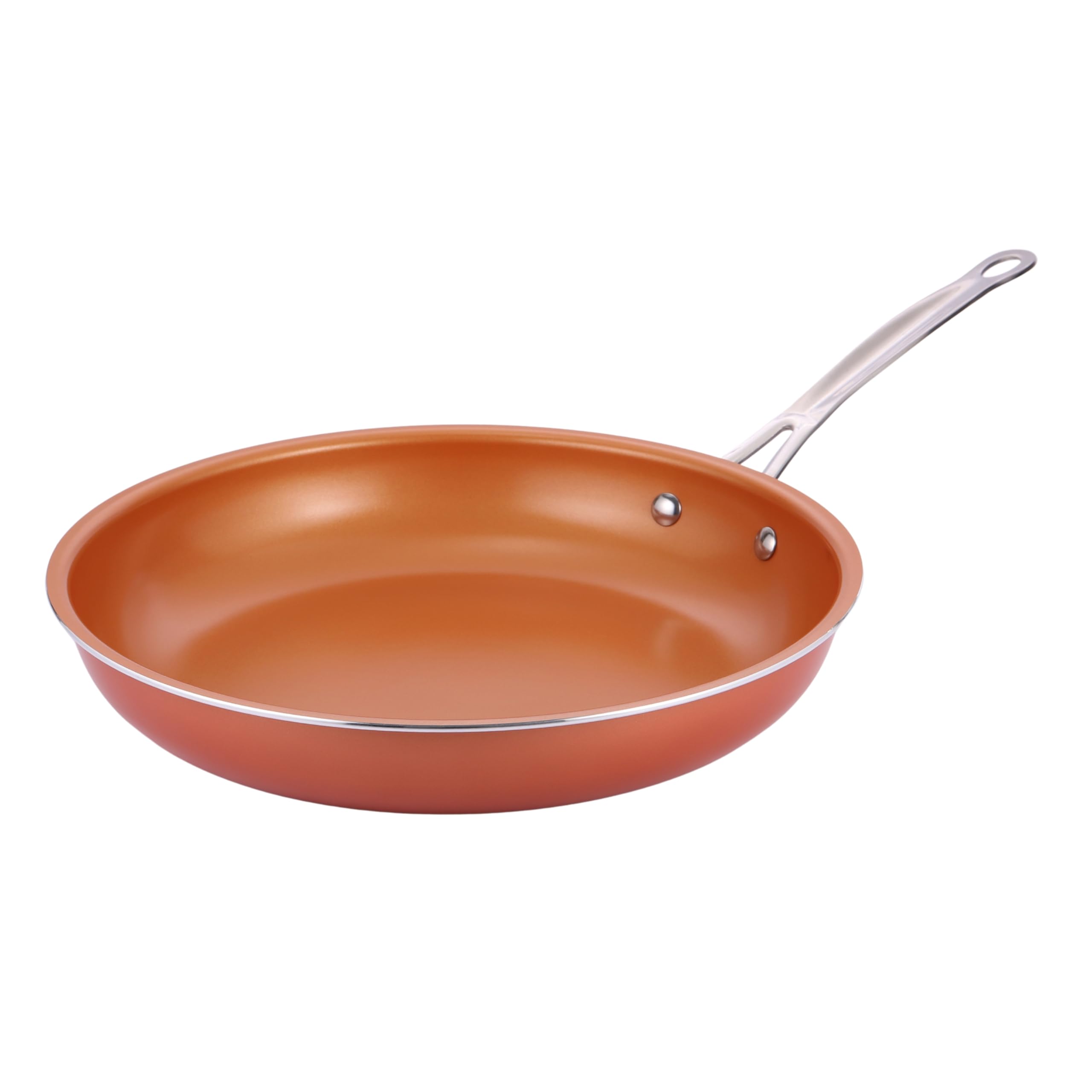 Innovacook Copper Ceramic Frying Pan 30cm, Long Lasting Pan, Innovative Cookware, Double Layer Coating Pan, Suitable for All Cooking hobs, Copper Style - Orange