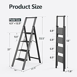 WOA WOA Step Ladder 4 Step Folding with Wide and