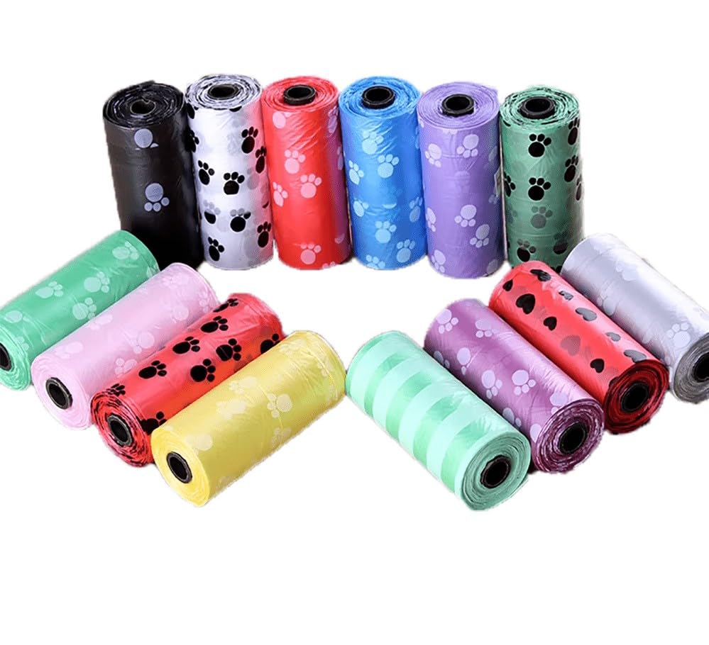 Dog Poo Waste Bag Refill Dispenser With Clip Leak-Proof Poop Bag Travel Storage Outdoor Accessories Pet Supplies Assorted Colour (5PC)