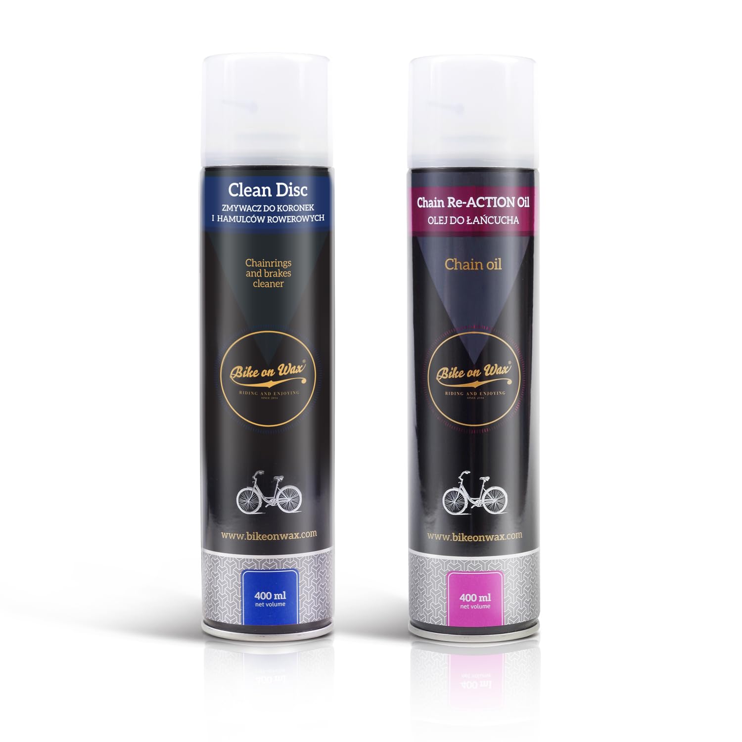 BIKE on Wax Off the Chain Bundle: Clean Disc & Chain Re-ACTION Oil - Chain Lubrication Chainring & Brake Cleaning for All Bicycles inc. BMX Bikes - Prevents Corrosion & Rust - Grease & Dirt Removal