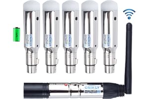 CHINLY 6pcs DMX512 DMX Dfi DJ 2.4G 5 Charging Wireless Receiver Built-in Battery & 1 Transmitter LED Lighting Control for LED Stage Par Party Light