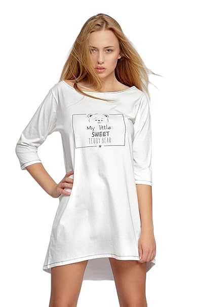 SENSIS modisches Nachthemd Sleepshirt mit praktischen 3/4-Ärmeln, Made in EU