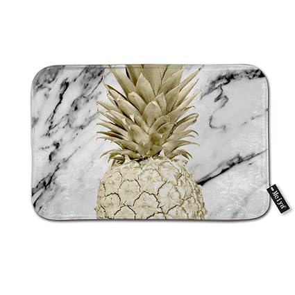 Amazon Com Rose Gold Pineapple Surprise On Simply Marble Doormat