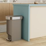 simplehuman 40L Slim Kitchen Pedal Bin with Silent Soft Close Grey view 2