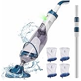 Enhulk Rechargeable Handheld Cordless Pool Vacuum for Above Ground Pool and Inground Pool, 60-Minute Runtime,Powerful Suction up to 18.5 gallons/min, Efficient Leaf and Debris Removal, PC10 Pro