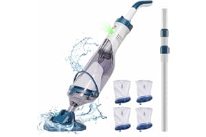 Enhulk Rechargeable Handheld Cordless Pool Vacuum for Above Ground Pool and Inground Pool(2024 Upgraded),60-Minute Runtime,Powerful Suction up to 18.5 gallons/min, Efficient Leaf and Debris Removal