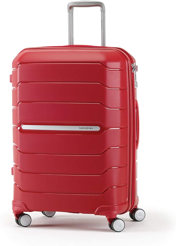Samsonite Freeform Hardside Expandable with Double Spinner Wheels, Red, Checked