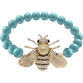 Honey Bee Brooches Crystal Insect Themed Bee Brooch Animal Fashion Shell Pearl Brooch Pin Gold Tone