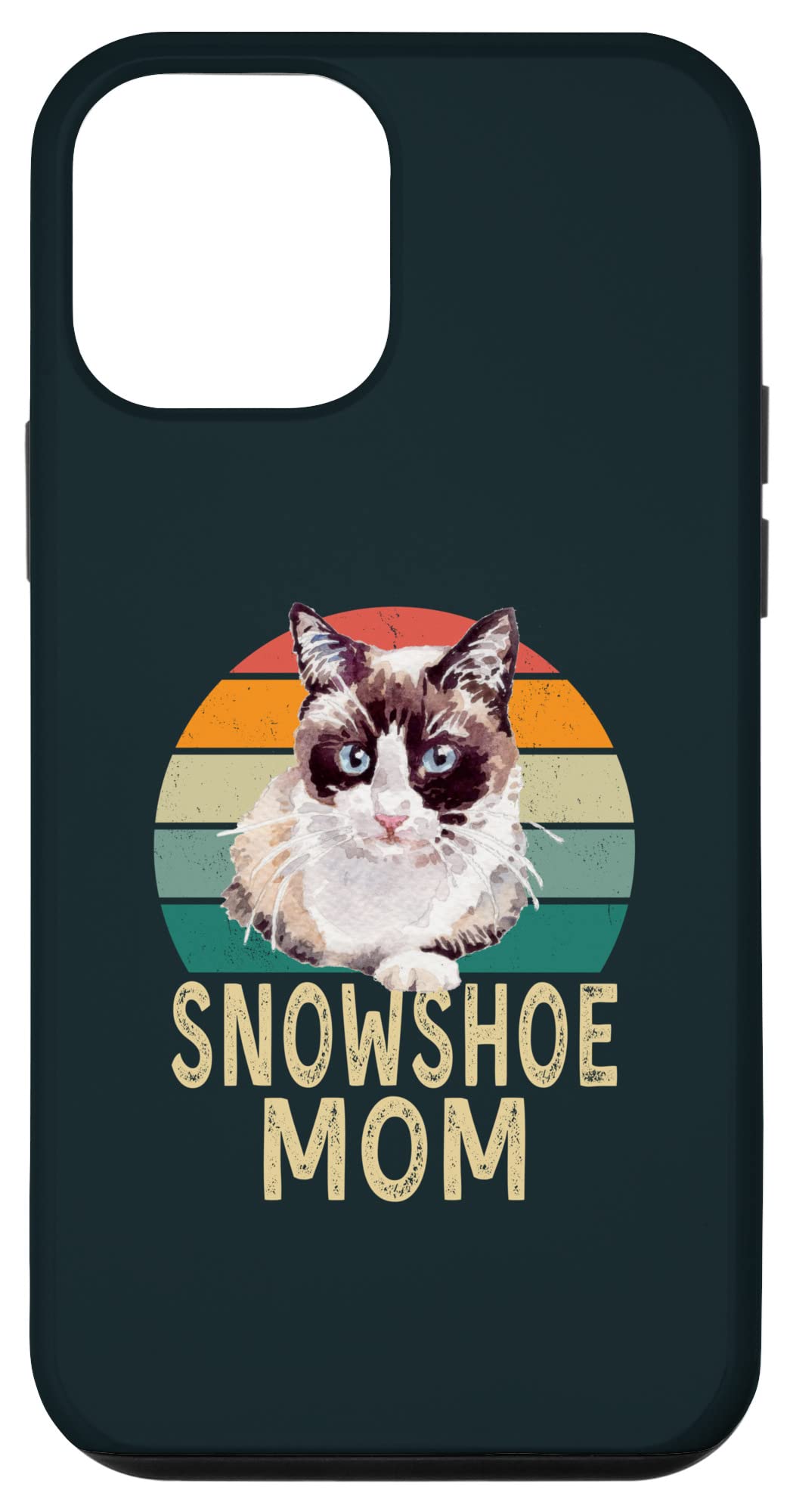 Snowshoe Cat Mom Retro Vintage Funny I Love My Cat Case for iPhone 12 mini