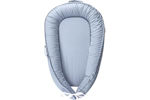 Hooyax Baby Lounger Pillow, Super Soft Breathable Cotton Baby Nests for Newborn, Portable Infant Nest Cover, Reversible Infan