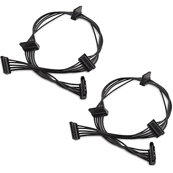 Cable Matters 2 Pack 15 Pin SATA to 4 SATA Power Splitter Cable - 18 Inches