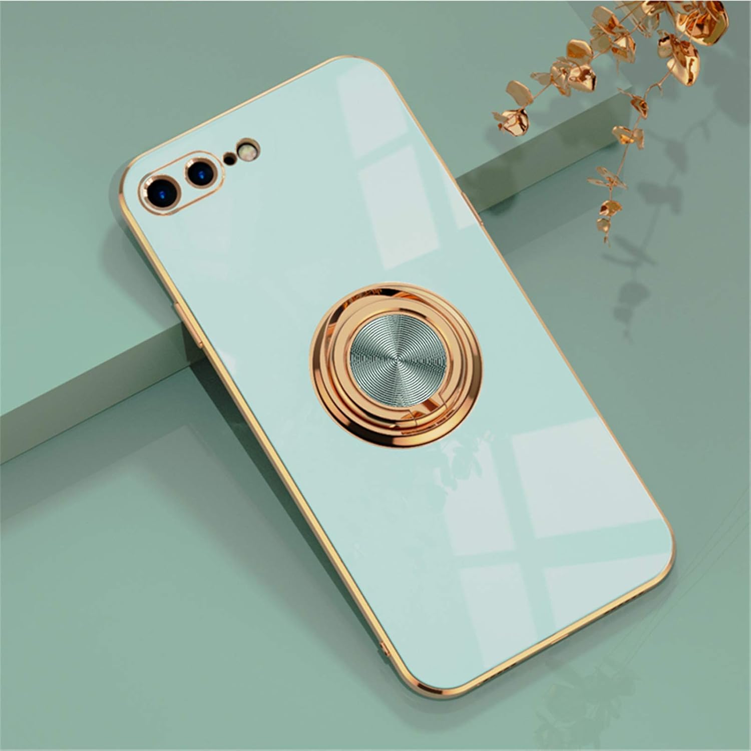 EYZUTAK Electroplated Magnetic Ring Holder Case