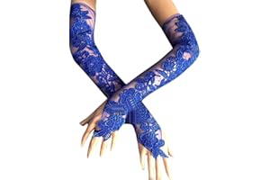 LeJulyeekay Women Floral Lace Gloves for Wedding Party Evening Fingerless Gloves