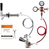 BACOENG 1-Tap Kegerator Kit, Complete Beer Tap Kit for Refrigerator with Stainless Steel Tap Probe and Hose &amp; Parts, Keg Tap Kit for Home Bars, Parties, Commercial Use