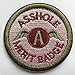 SpaceAuto Asshole Merit Badge Military Tactical Morale Funny Patch - 2.48
