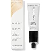 Bondbar 10V Very Light Blonde Bonding Permanent Creme Hair Color, Repairing hair dye for all hair types, Vegan, Built in Bonding, 2.05 Oz