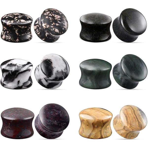 Lot De 6 Écarteurs D'Oreille En Bois - 3 Couleurs Naturelles