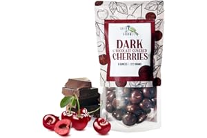 Green Jay Gourmet Dark Chocolate Cherries - Handmade & Fresh Dark Chocolate Covered Cherries from Michigan - Great Gift for Chocolate Lovers - 8 Ounce Resealable Bag