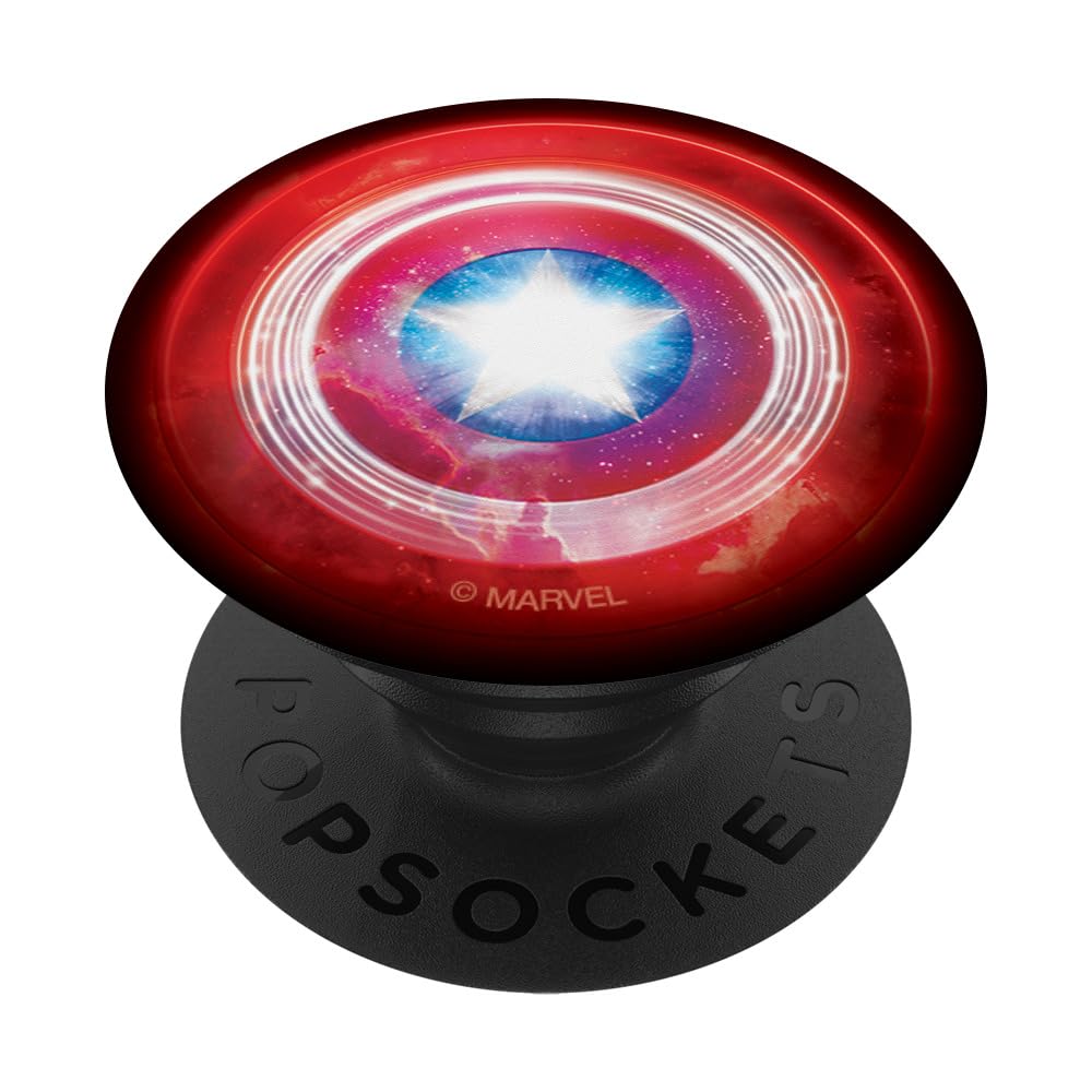PopSockets Marvel Captain America Shield Cosmic Stars PopSockets PopGrip: Swappable Grip for Phones & Tablets