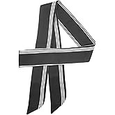 Luwint Silk-like Satin Scarf - Long, Thin, Skinny Necktie & Narrow Scarf - Handbag Wrap, Ribbon, Hairband & Waist Belt