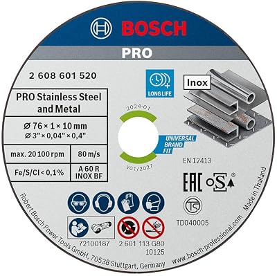 Bosch PRO Stainless Steel and Metal Cutting Disc 76 x 1 x 10 mm