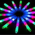 SHQDD 28 PCS Glow Sticks Bulk, Foam Glow Sticks, Glow Stick Bulk Party Pack with 3 Modes Colorful Flashing, Glow in The Dark Party Supplies, LED Glow Sticks for Wedding,Raves,Concert,Camping, Carnival