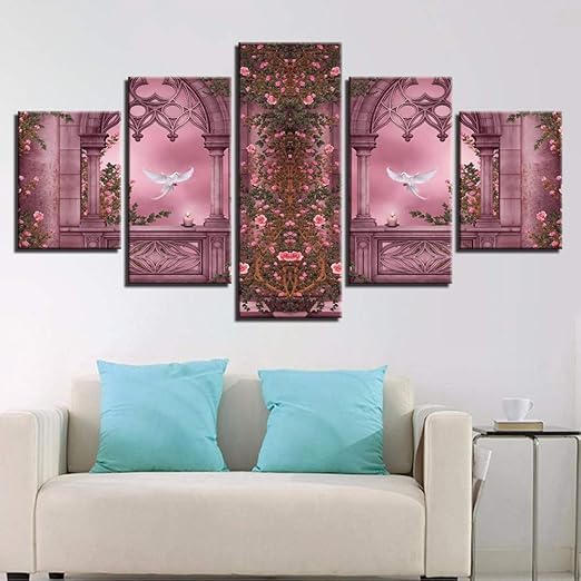 Pmhhc Moderne Wohnzimmer Wanddekor Hd Druck Bilder 5 Stücke Weiße Taube