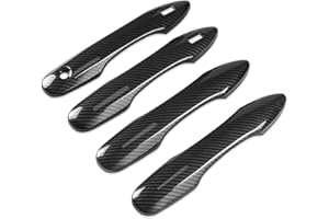 DLOVEG Car Door Handle Cover Protector Compatible for 2018-2023 2024 2025 Toyota Camry Accessories Compatible for Toyota Corolla Venza 2025 2024 2023 2022-2020 (with 2 Smart Key Holes, Carbon Fiber)