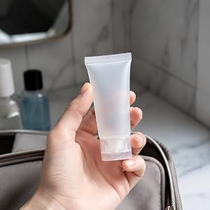 2 Pack Travel Squeeze Bottles, Leak Proof Refillable Empty Cosmetic Tubes for Shampoo Lotion Toiletries Travel Essentials (1.