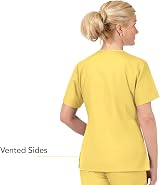 WonderWink 6016XYLW2XL Origins Women's Bravo Fit V-Neck Top Yellow 2X Large view 3