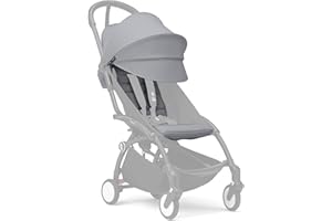 Stokke YOYO 6+ Color Pack, Stone - Textiles Only: Seat Pad, Extendable Canopy & Zipped Back Pocket - Requires YOYO3 Frame (Sold Separately)