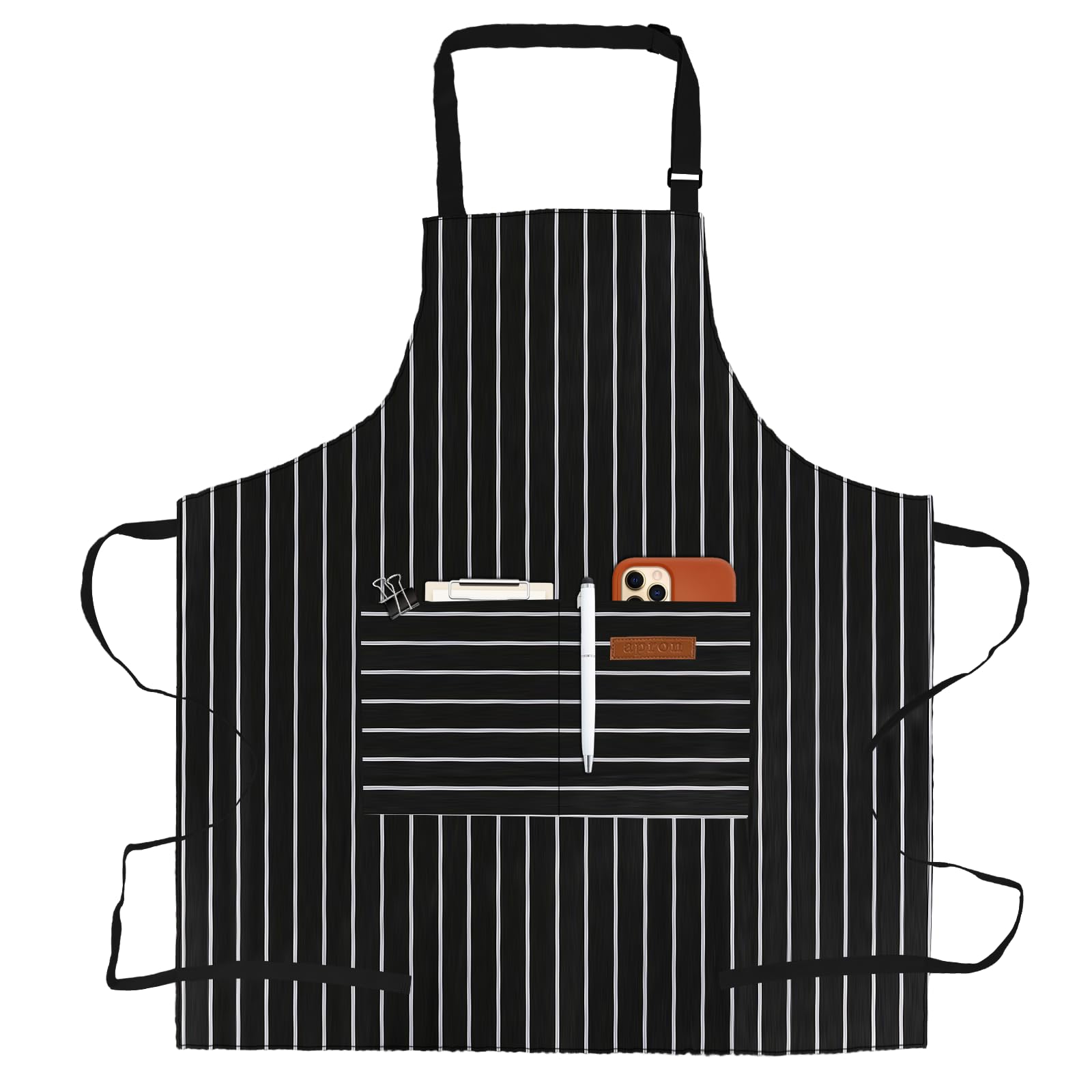 APRONPANDA Aprons for Women with Pockets Unisex Adults Cooking Baking Kitchen Chef Cotton Apron Adjustable Bib