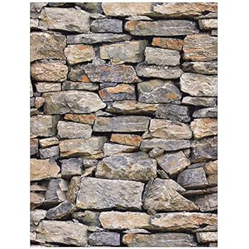 HaokHome 28001 Vintatge Stone Wallpaper Rolls Sand/Taupe/Khaki Brick Realistic Designer Home Interior Decoration 20.8