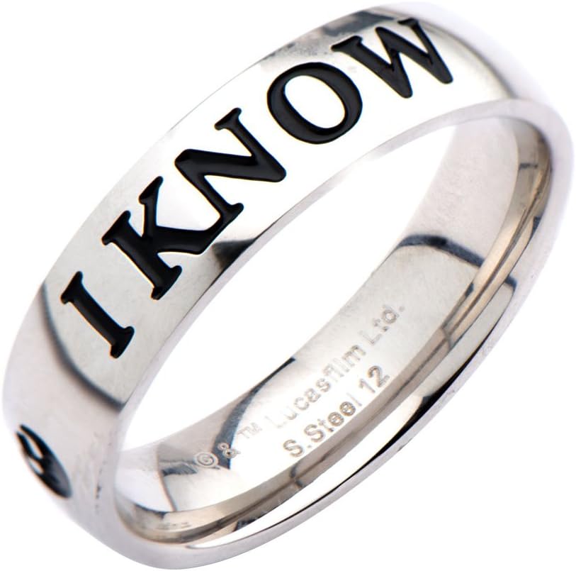 Punkiss Star Wars I Love You, I Know Ring Couple Han Leia - Size 11 US