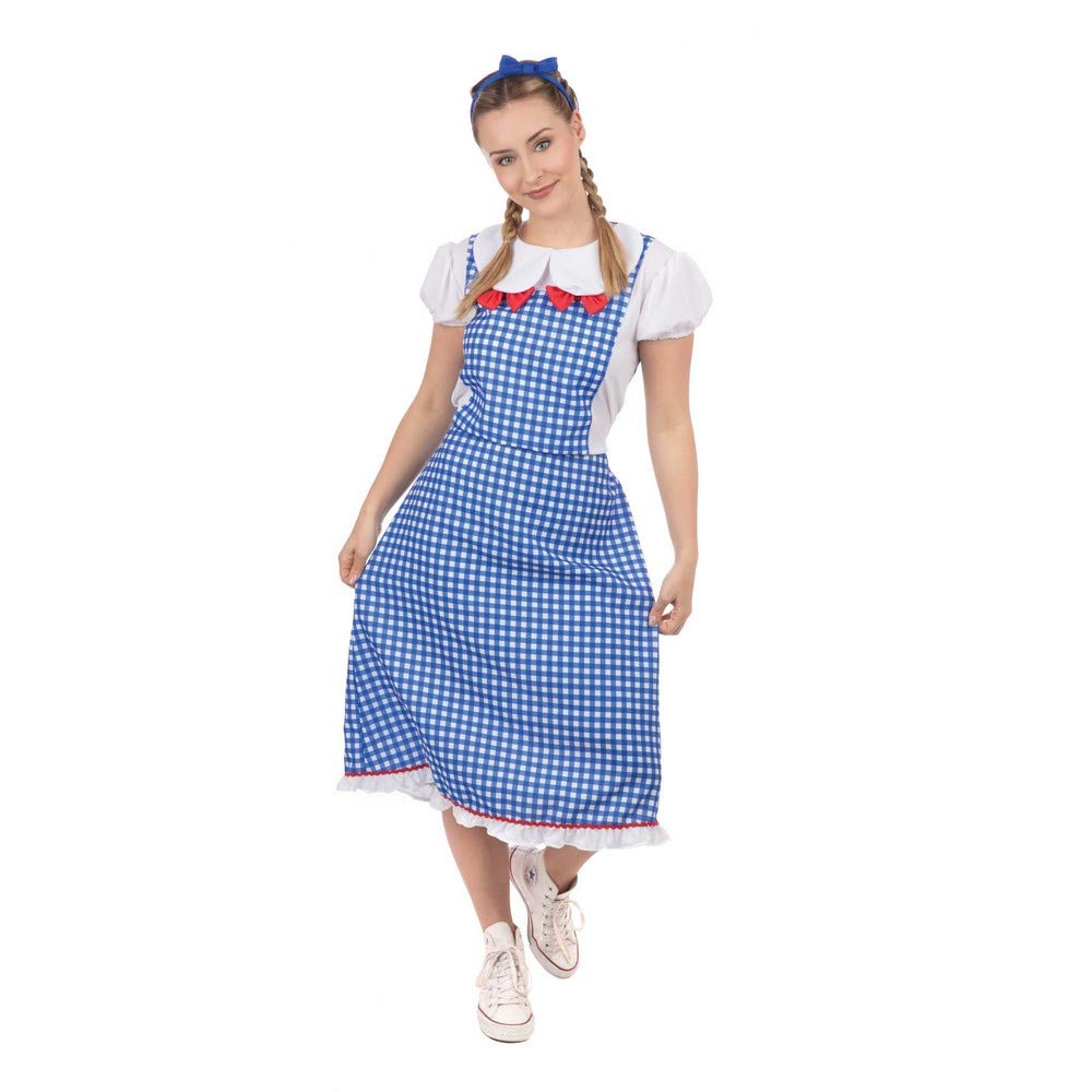Blue & White Kansas Lady Costume for Women, Large (1 Set) - Eye-Catching Design. Perfect for Halloween, Themed Parties, Festivals, Film and TV, World Book Day, & More