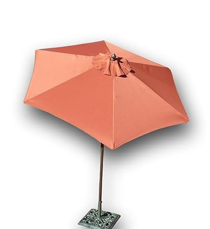 Formosa Covers 7.5 Foot Aluminum Market Umbrella, Crank & Tilt, Strong Fiberglass Ribs, UV Treated, Perfect for Patio, Small Bistro, Deck - Color in Terra