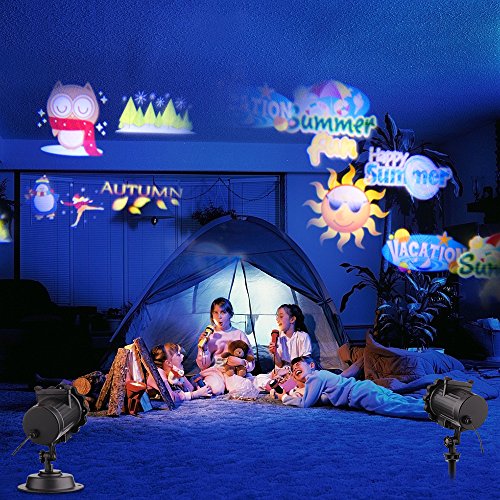 UPC 605734990919, Outdoor LED Lighting, Festival RGB Gobo Projector Light,Projection Lights for All Season Holiday Xmas Decoration,12 Themed Slides Christmas Gift Party Birthday, Waterproof Decor Spotlight Motion Auto