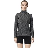 Women's Turtleneck Slim - Fit Long Sleeve Base Layer Top, Space - Dyed Pattern, Sport Jersey for All - Round Activities