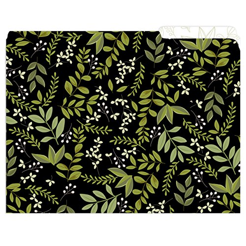 Greenery File Folders -Set of 6, 3 designs, 2 folders per design 1/3-Cut Tabs, File Folder size: letter. Made in the USA.