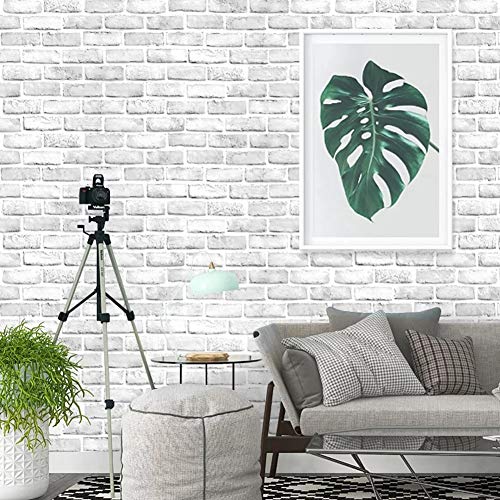 Yancorp White Gray Brick Wallpaper Grey Self-Adhesive Contact Paper Home Decoration Peel and Stick B - //coolthings.us