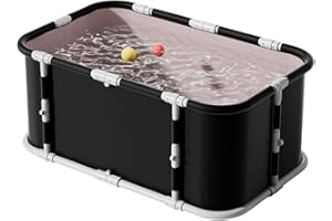 GENDLTHIJ Portable Foldable Ice Bath Tub, Large Portable Soaking Bath Tub for Home Outdoors Gyms (3-Piece Set)