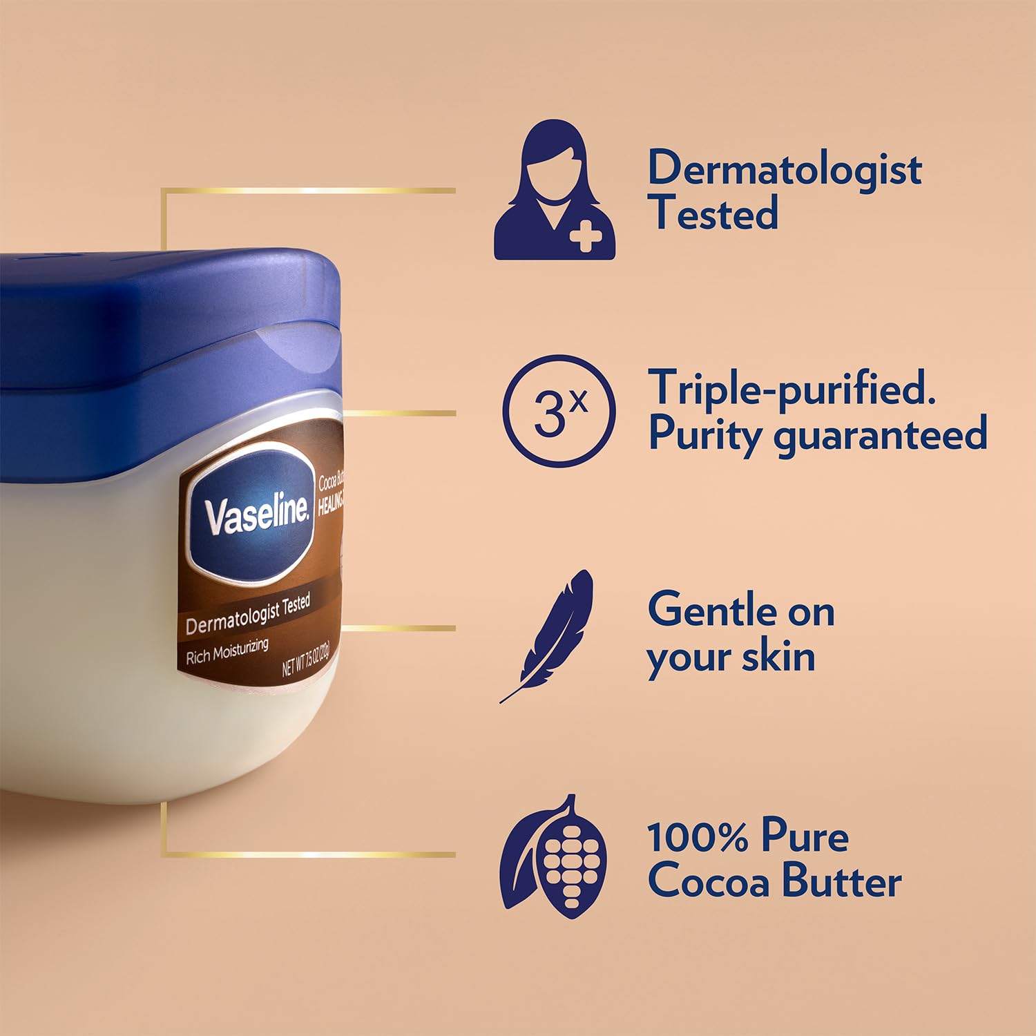 Vaseline Ptrlm Jel Coco B Size Vaseline Petroleum Jelly Cocoa Butter, 1.75 Ounce (Pack of 3)