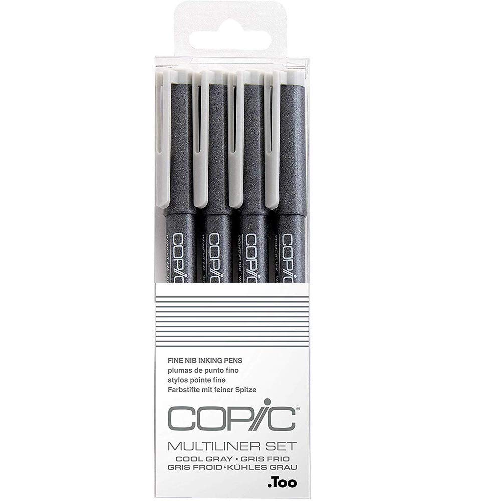 Copic Multiliner Cool Gray Ink Marker Set - i0.05/0.1/0.3/0.5j