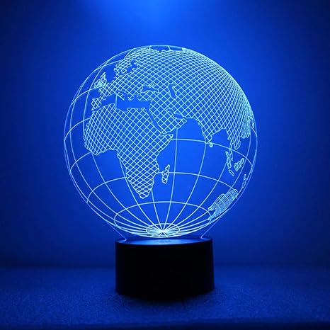 Xihahaha Terre Forme Lampe 3d Led Carte Du Monde Nuit