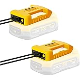 2 Pack USB Battery Adapter Compatible for Dewalt 20V Battery, Battery Converter with USB and Type-C Output Ports for Camping, Travel, Outdoor Indoor Work (Adapter Only)