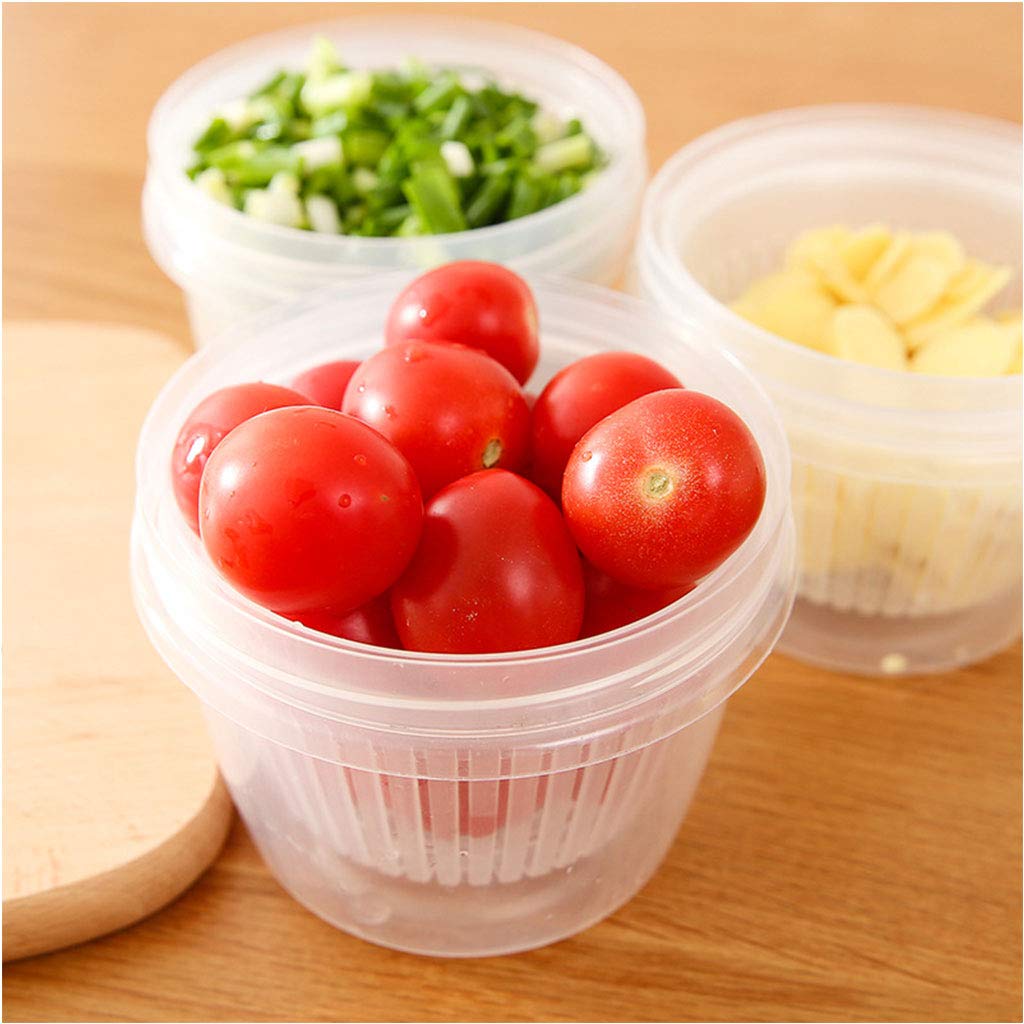 Caja de almacenamiento para frigorífico con drenaje redondo, caja ...