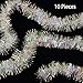 10 Pieces White Iridescent Tinsel Garland Christmas Tinsel Garland Shiny Hanging Decorations for Christmas Tree Party Supplies